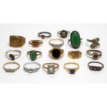 A selection of gold and silver rings