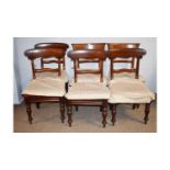 Four Victorian mahogany dining chairs; and two other Victorian chairs.