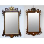 A 19th Century Georgian-style mahogany framed mirror, with another.