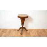 19th Century Victorian walnut games / work table