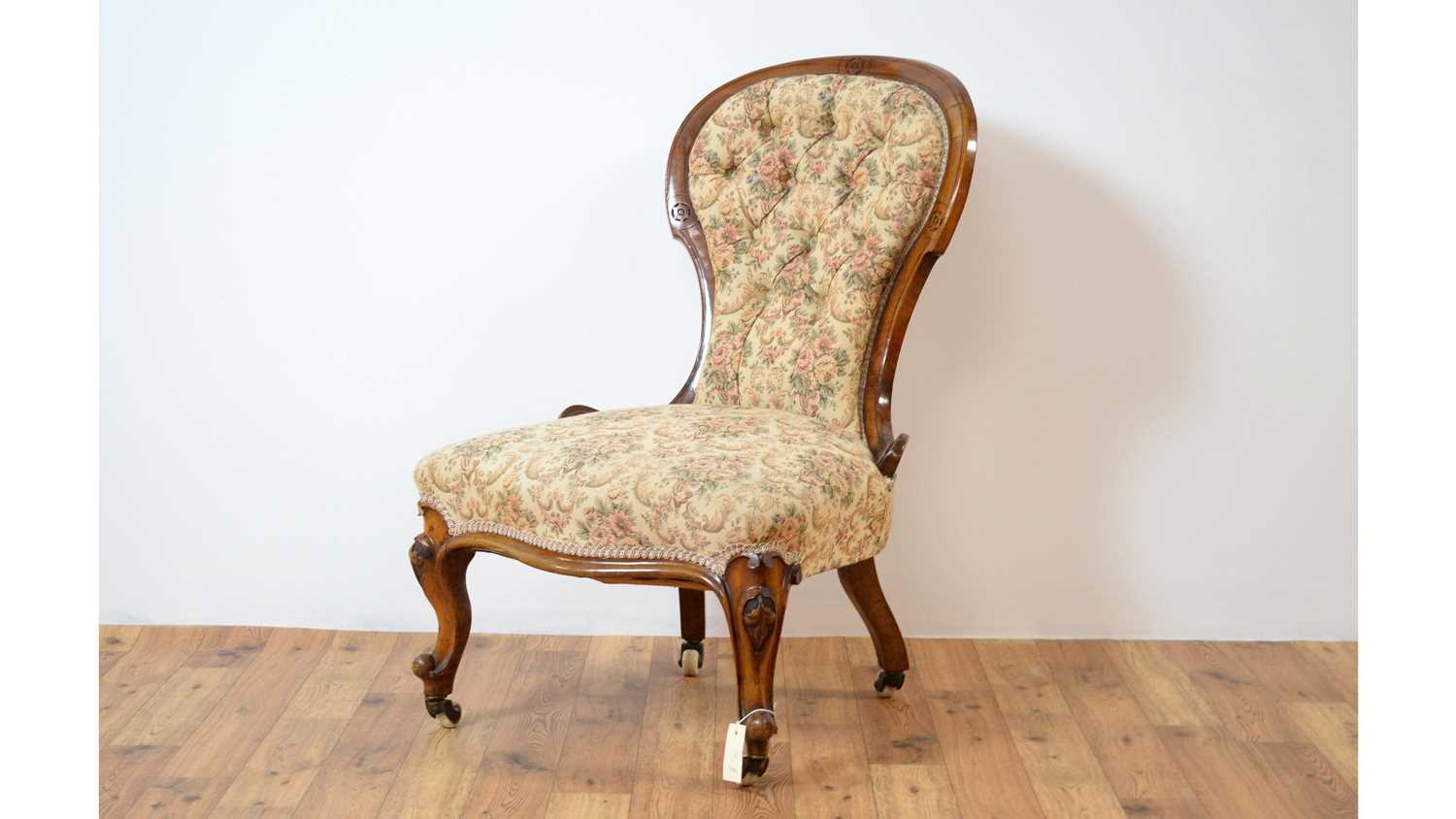 A 19th Century Victorian spoonback mahogany framed salon chair