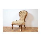 A 19th Century Victorian spoonback mahogany framed salon chair