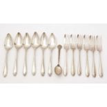 Silver spoons and cake forks