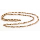 A 9ct yellow gold fancy link chain,