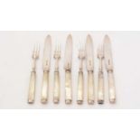 Set of four tea forks and knives,