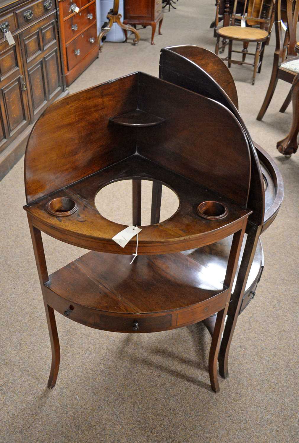 A Georgian mahogany washstand, with another - Image 2 of 3