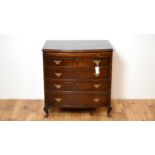 A 20th Century Georgian-style bachelors mahogany bow chest of drawers