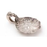 A Victorian silver caddy spoon, by George Unite,