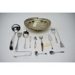 A selection of silver plated wares; and other items.