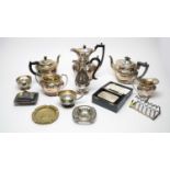 A selection of silver and silver-plated wares.