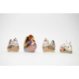 A selection of Royal Crown Derby ceramic animal paperweights.