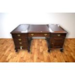 A 20th Century mahogany partners desk