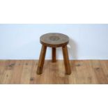 Gnomeman - Thomas Whittaker (1912-1991) A 20th Century English oak stool