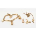 A 9ct yellow gold charm bracelet,