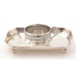 A French silver miniature cup; and silver dish, by Roberts & Belk,