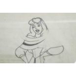 Walt Disney drawing of Princess Aurora and related ephemera