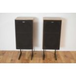 A pair of retro vintage 20th Century teak cased Sony speakers