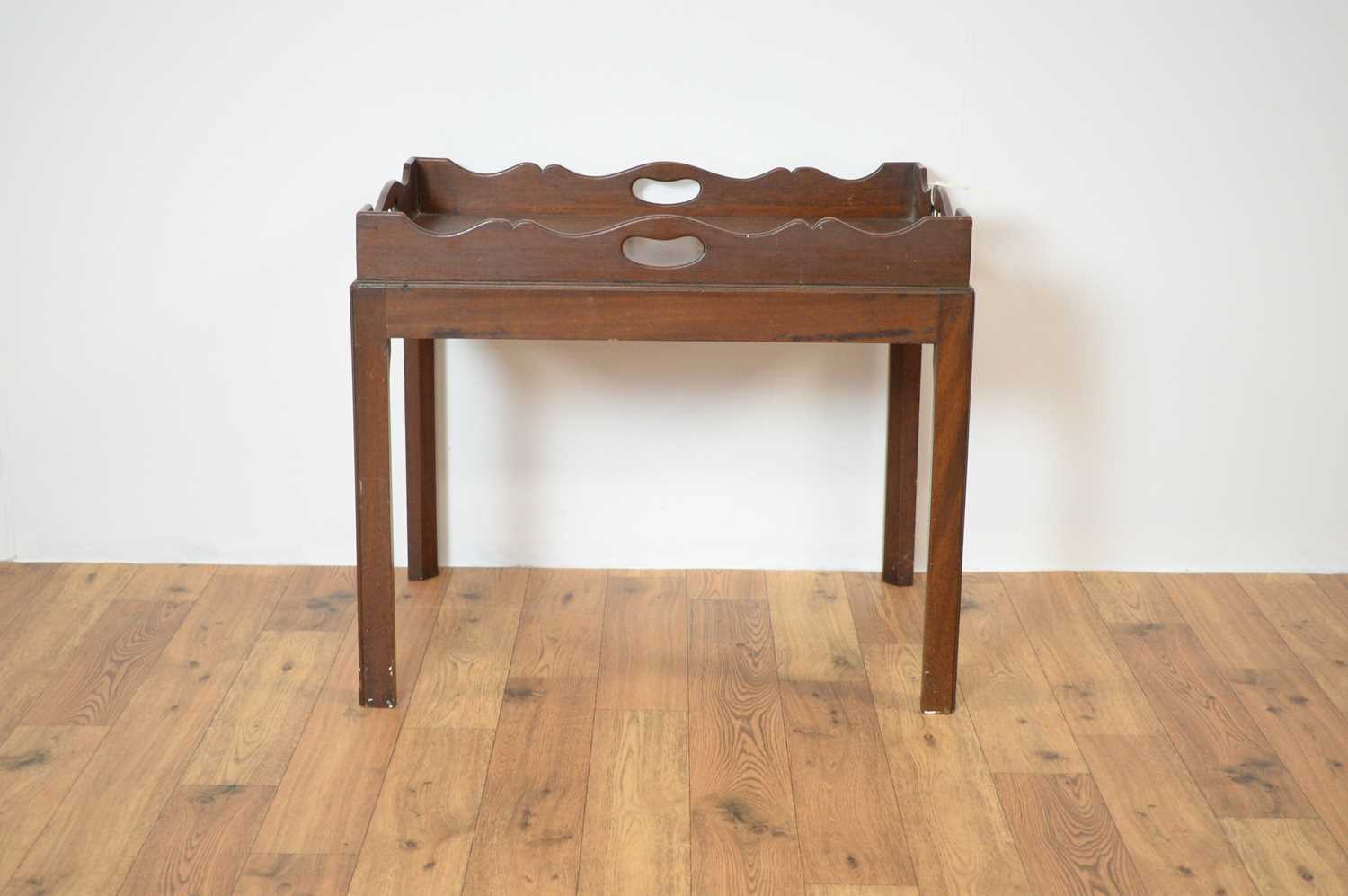 A late 19th Century/20th Century mahogany tray on stand - Image 2 of 5