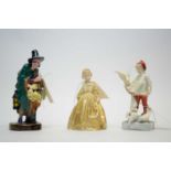 Royal Worcester figure and two Royal Doulton figures