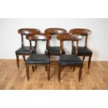 A set of five 19th Century Victorian mahogany Wellington chairs