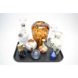A selection of decorative ceramics and glassware.