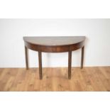 A 19th Century mahogany demi lune/D end table