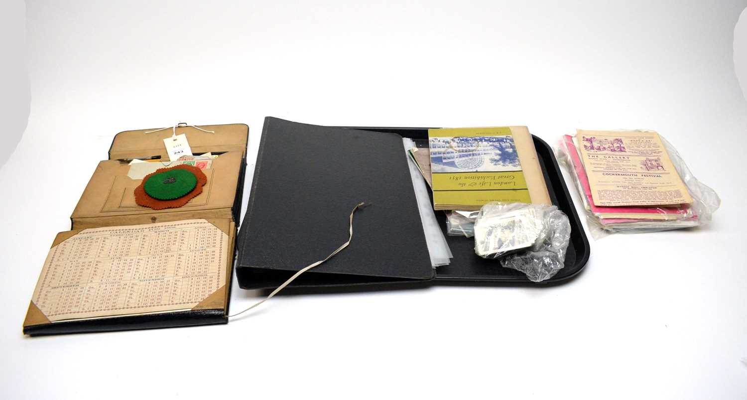 Late Victorian folding Filofax; together with a selection of maps, booklets, and other items.
