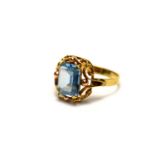 A blue topaz ring,