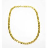 A 9ct yellow gold twist link necklace,