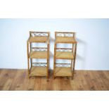 A pair of retro vintage 20th Century bamboo side table