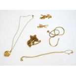 A selection of 9ct yellow gold chains,