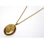 A 9ct yellow gold locket pendant,
