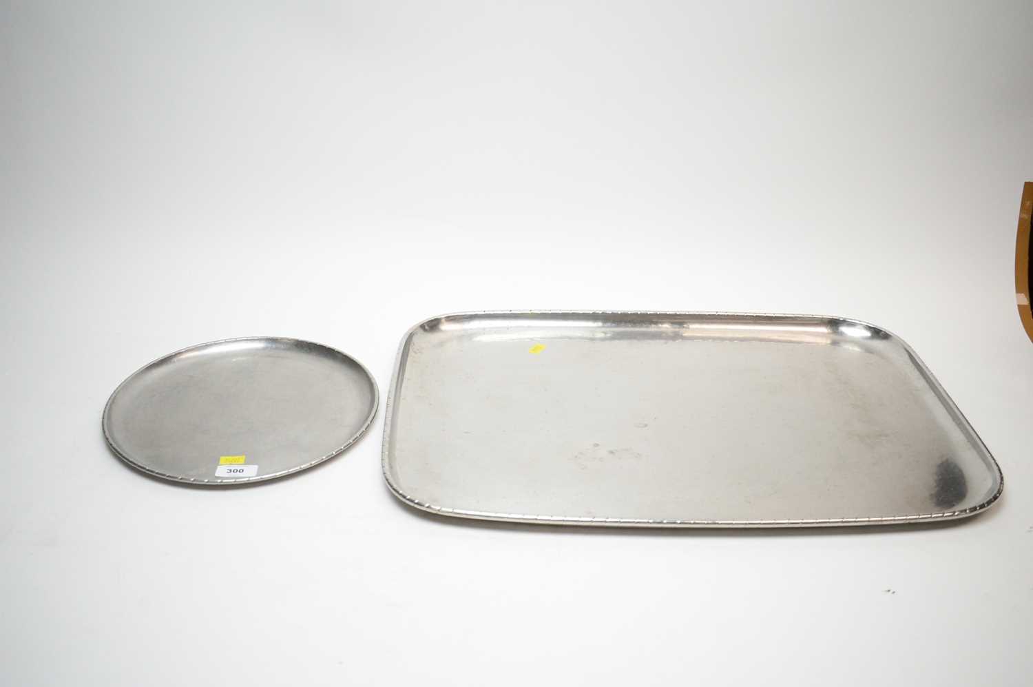 Two Keswick School First Staybrite pewter trays