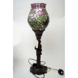 A Tiffany style rose table lamp.