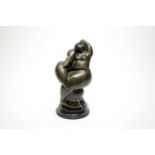 A French modernist abstract bronze sculpture of a nude female
