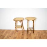 A pair 19th century Victorian bamboo side/occasional tables of hexagonal form