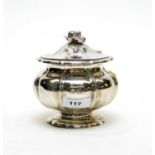 A silver covered sugar bowl, by John Round