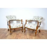 A pair of 19th Century Victorian tub chairs