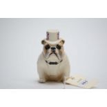 A Royal Doulton ‘The British Bulldog’ figure, modelled seated, with Union Jack top hat.