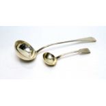 A Newcastle silver ladle and another
