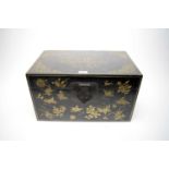 A Chinese black lacquered and gilded box.