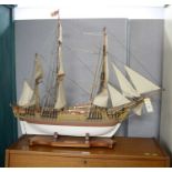 A scratch built model of the HMS Bounty