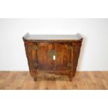 A Chinese Oriental hardwood altar table/sideboard/credenza