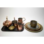 A selection of Victorian and later metal wares.