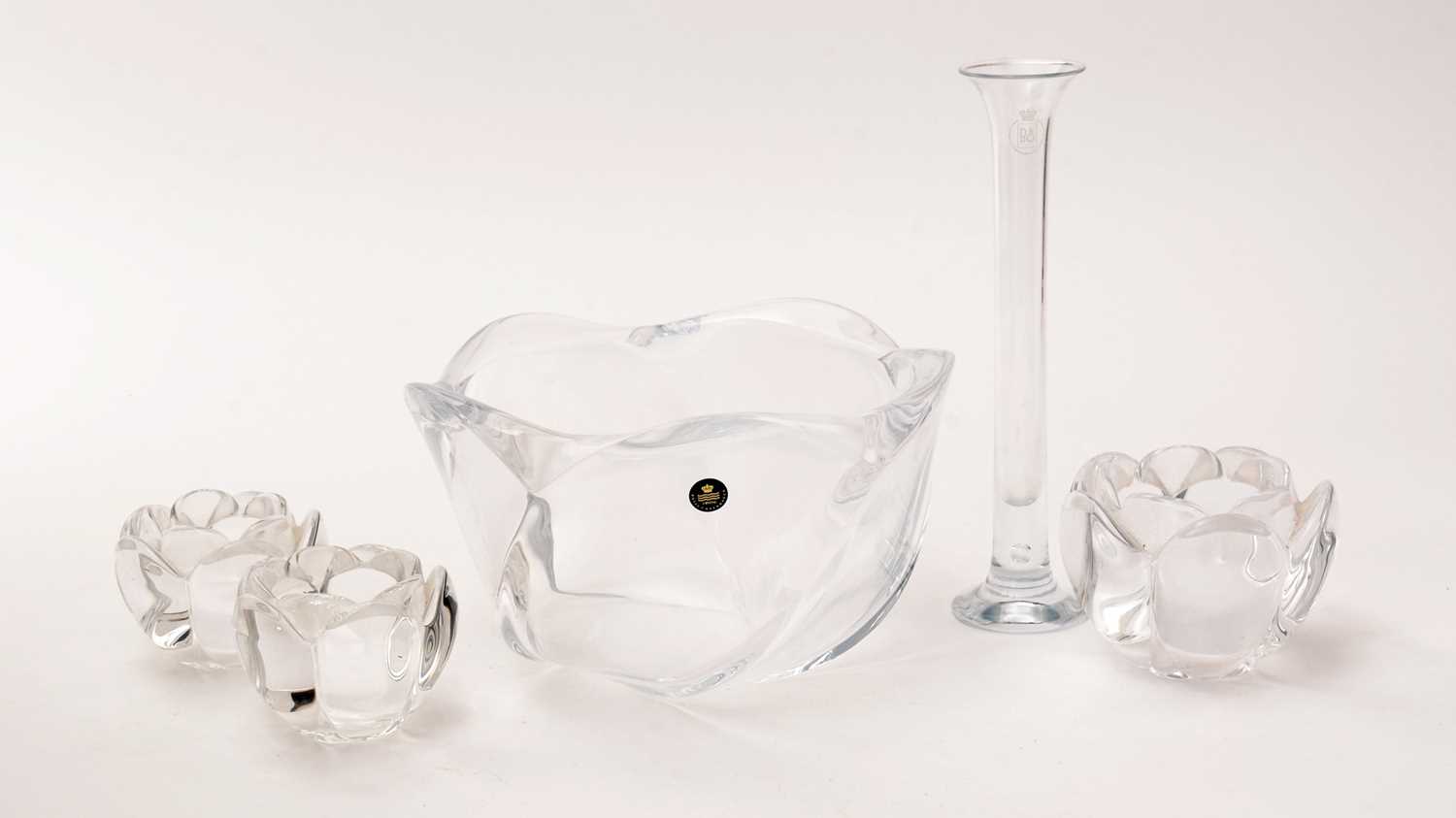 Royal Copenhagen glass bowls, and a Bing & Grondahl sol fleur vase,