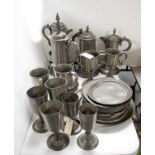 A collection of church pewter.