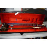 A Chinese Erhu musical instrument, with bow, in fitted carry case.