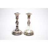 A pair of silver candlesticks