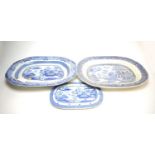 A selection of blue and white ceramic plates