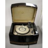 A Pye Black Box recordplayer, with Monarch turntable to interior